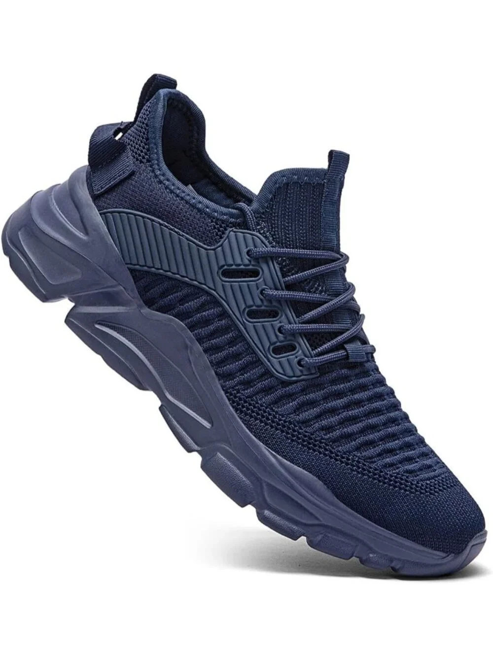 Men's Blue Slip on Walking Shoes Tennis Running Sneakers Lightweight Trainers